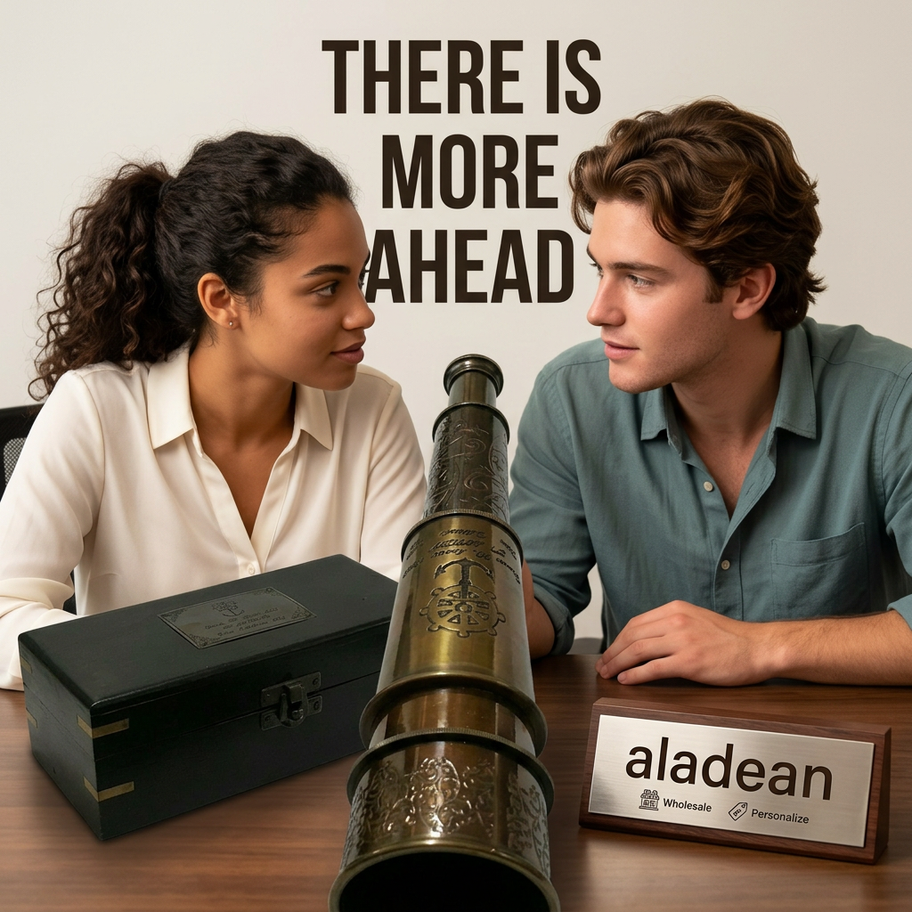 16-inch brass telescope with wooden case