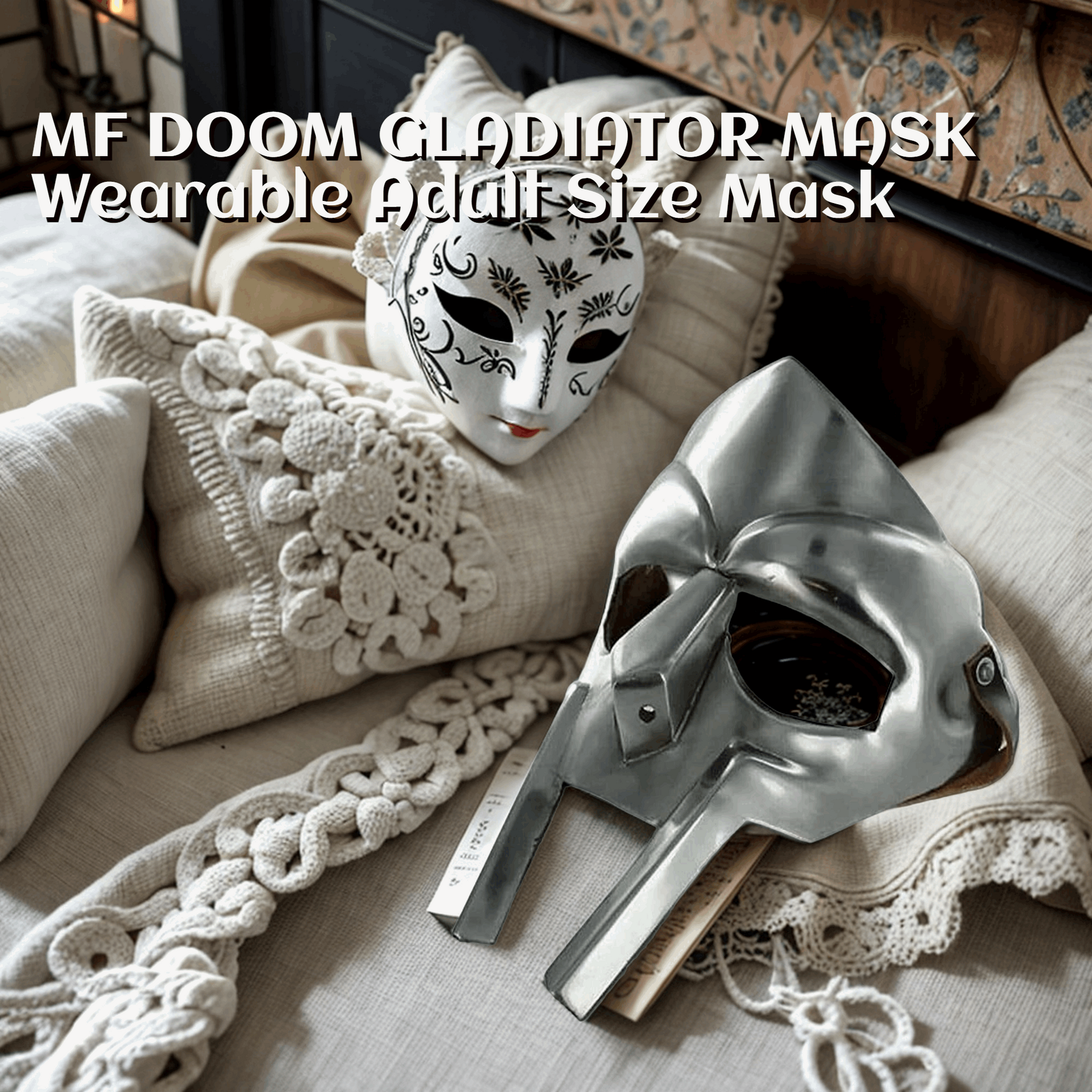 MF Doom Gladiator Face Mask Fantasy Party Costume