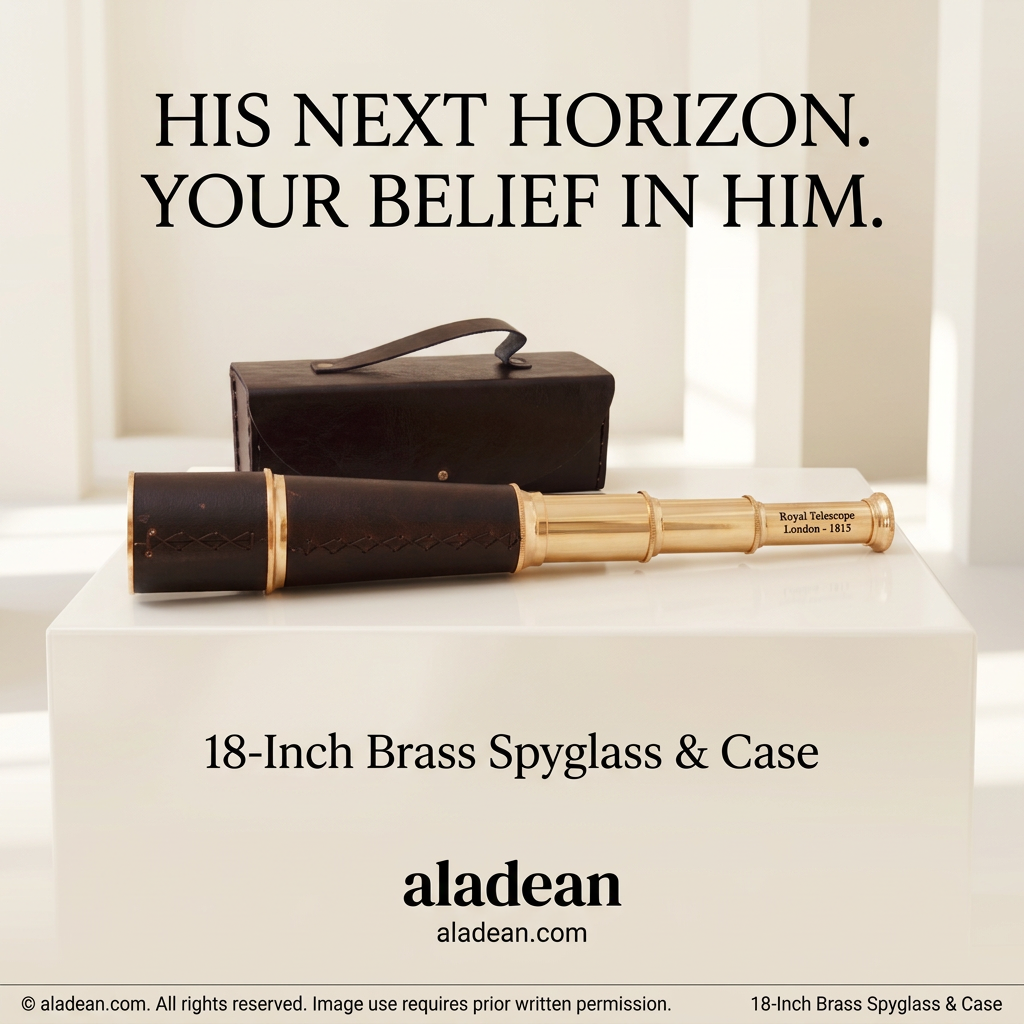 18-inch brass spyglass with case