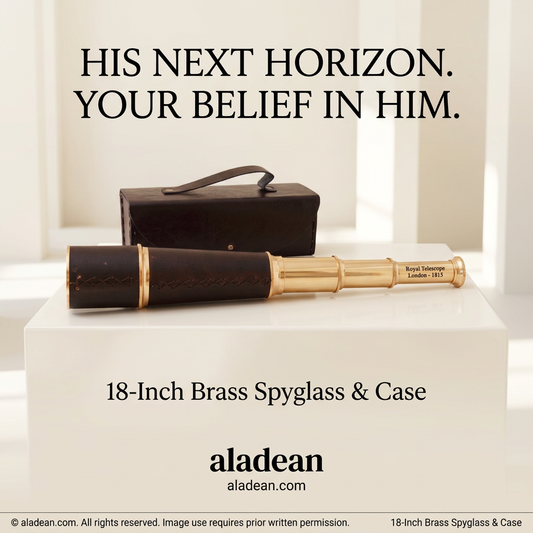 18-inch brass spyglass with case