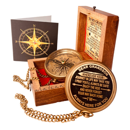 Compass Gift for Grandson from Grandpa Grandma