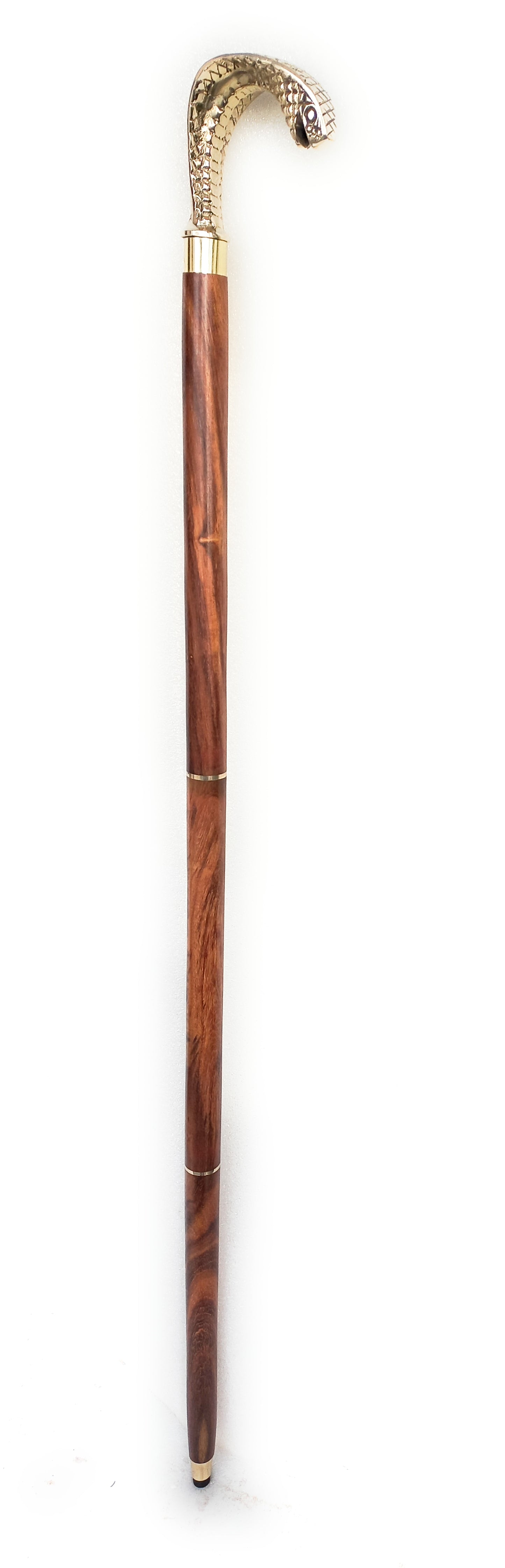 Exclusive Cobra Personalized Walking Stick, Brass Handle Cane