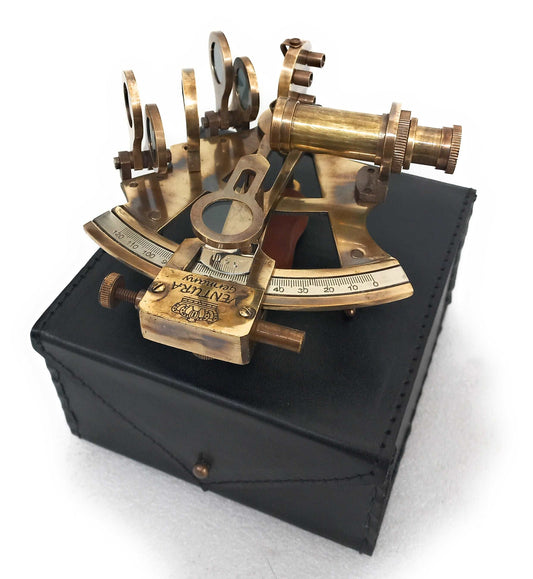 Wholesale Scout's Brass Sextant 4in with Rosewood Box - Hampton Nautical