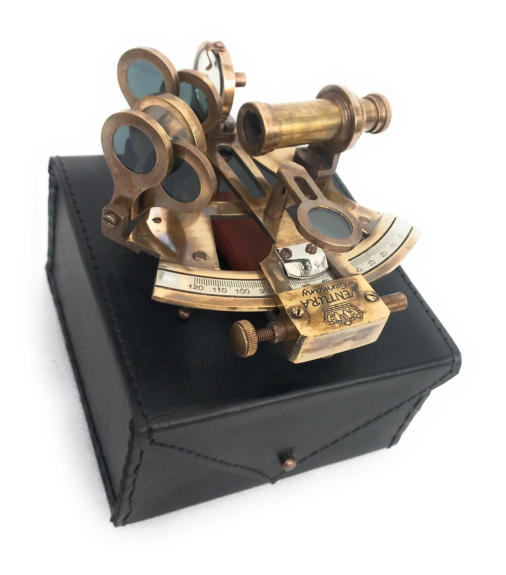 Nautical 9 Brass Sextant With Wooden Case, Sextant Navigation, Working  Sextant