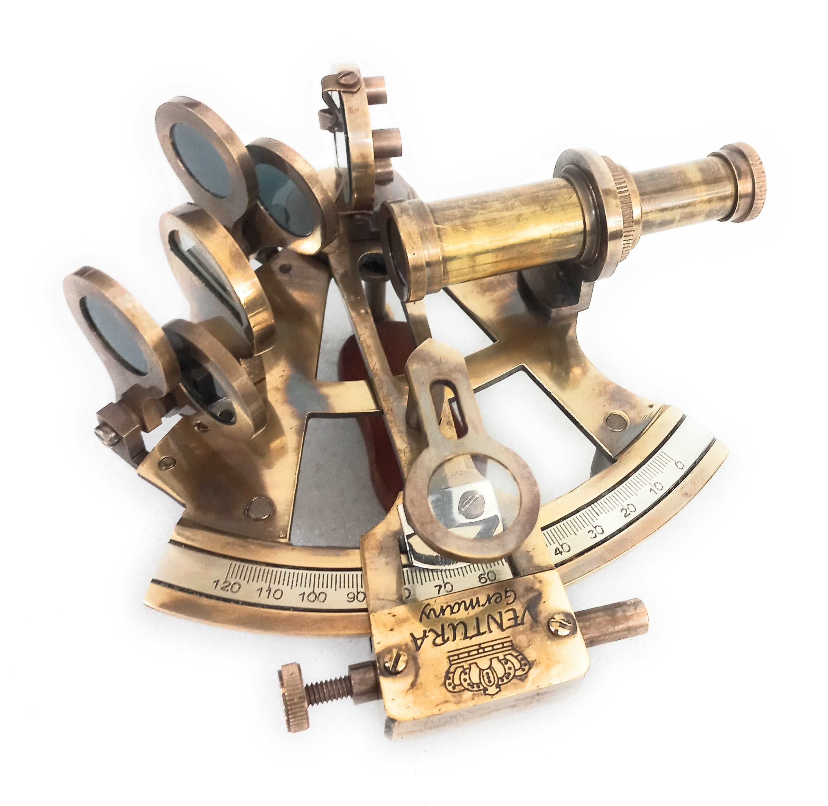 Vintage Style Brass Marine Sextant By CreativeEra, Nautical Navigation Instrument