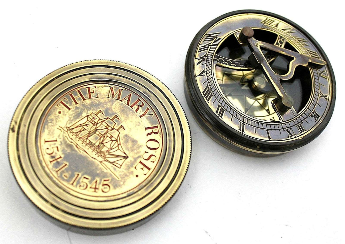 Personalized Brass Sundial Compass - Customizable Engraved Quote