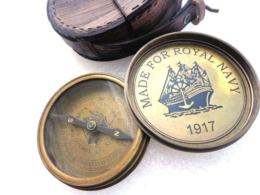 Personalized U.S. Brass Navy Compass on Plaque – BrassBell