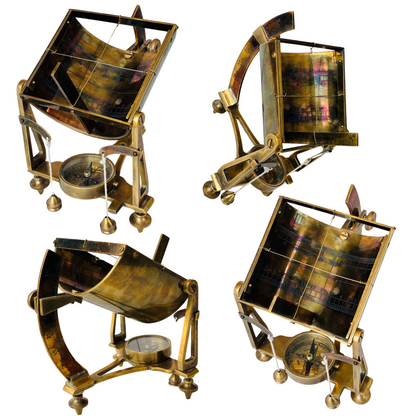 Unique Brass Sundial Compass - Large Antique Nautical Decor Gift