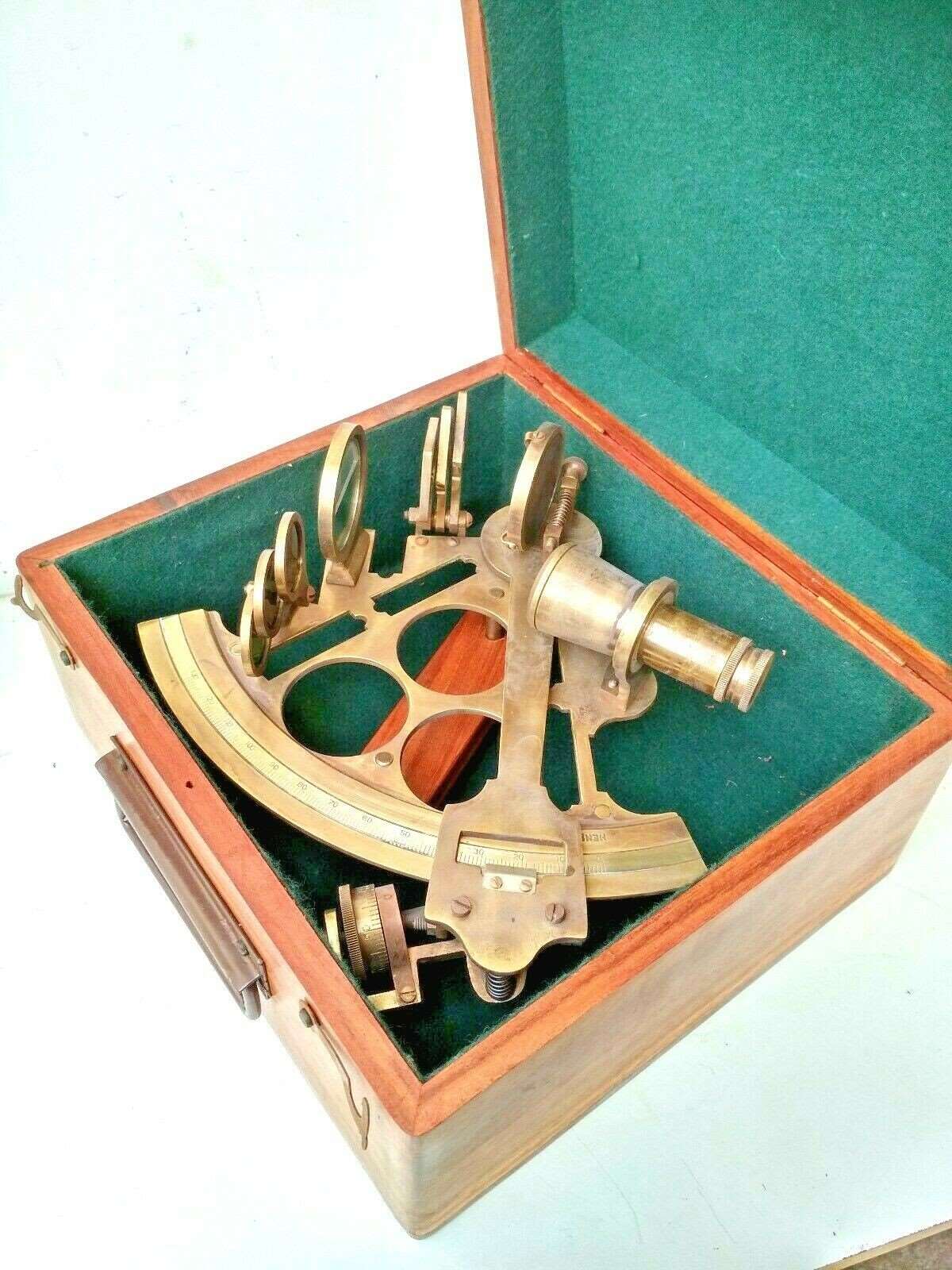 Rare Antique Brass Sextant Henry Barrow And Co London Manufacturer Aladean