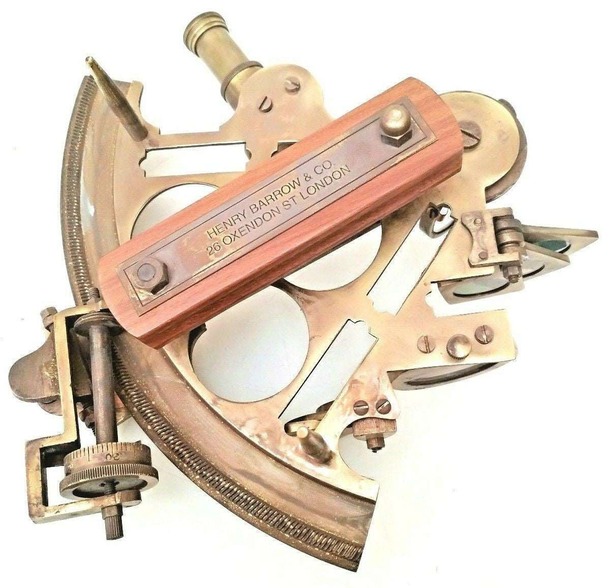 Rare Antique Brass Sextant HENRY BARROW & CO LONDON Manufacturer