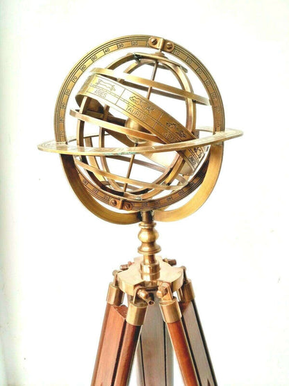 Brass Armillary Globe With Tripod Stand