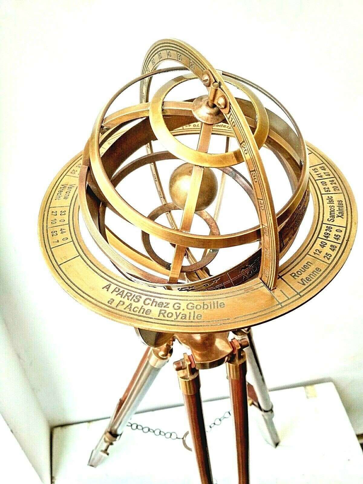 Brass Armillary Globe With Tripod Stand