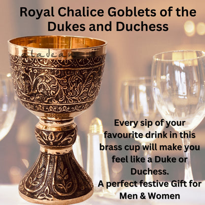 Mediveal Chalice Goblet - Dukes Brass Wine Cup