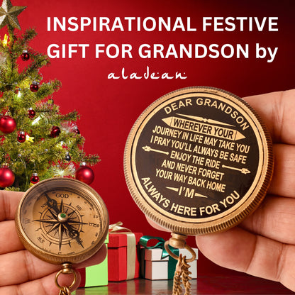 Compass Gift for Grandson from Grandpa Grandma