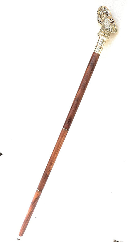 Bélier Zodiac - Le bâton de canne à poignée en tête de bélier