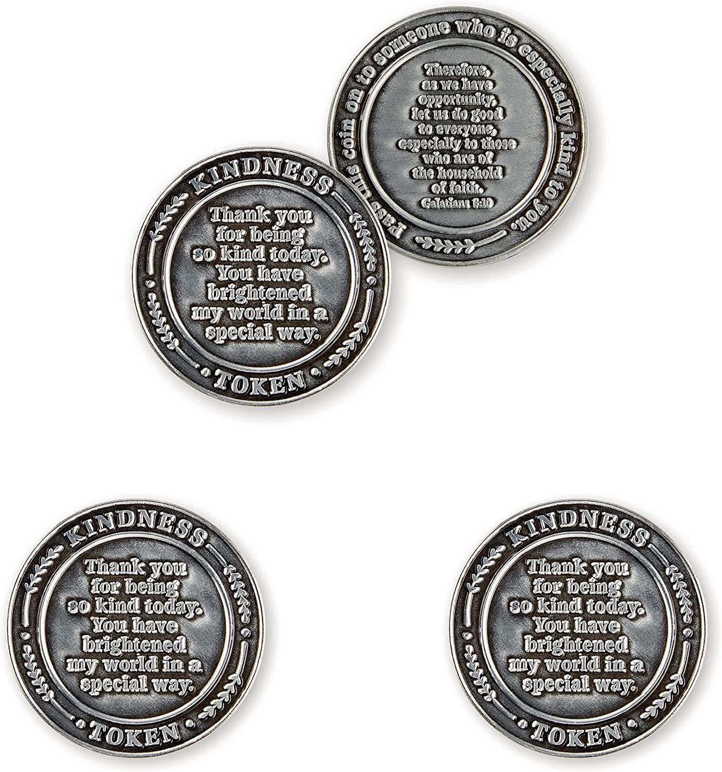 Embossed Brass Coins Custom Engraved Text Challenge Coins with Religious Quotes
