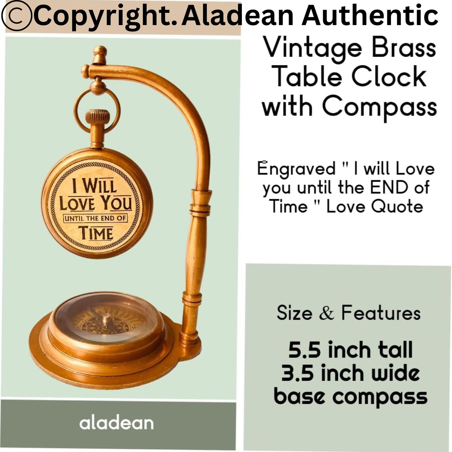 Personalized Table Clock - Custom Engraved Gift with Your Own Text