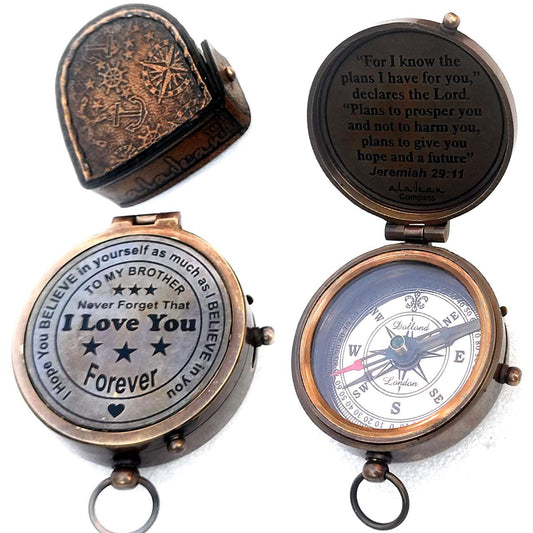 Personalized Brass Compass Engrave your own text maker manufacturer shop supplier