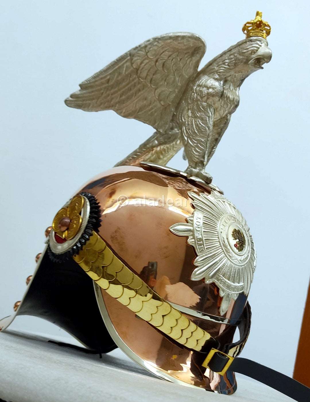 Prussian Eagle Pickelhaube Gift for Men M 1860 Preußen Garde Kürassier Mannschaften Metalhelme Pickelhauben Copper Silver German Officer Helm WWI WWII