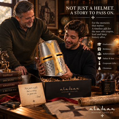 Templar Knight Crusaders Helmet – Handcrafted Steel Medieval Armor | Wearable Adult Costume