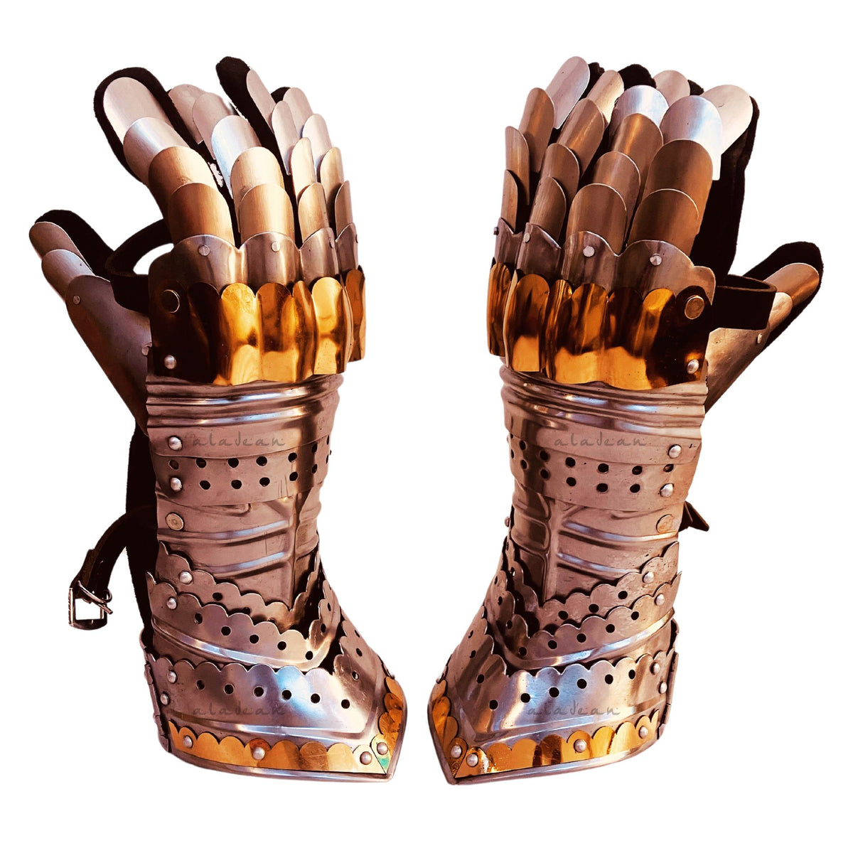 ritterrüstung handschuh Medieval Gauntlets Gothic Knight Farbe:Schwarz gesteppt Mobiler Werbefahrradständer LEGO Achse