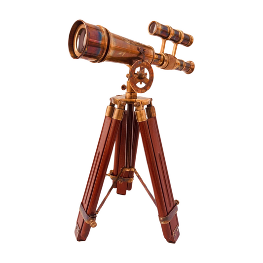 Vintage Fernglas-Teleskop auf Holzständer