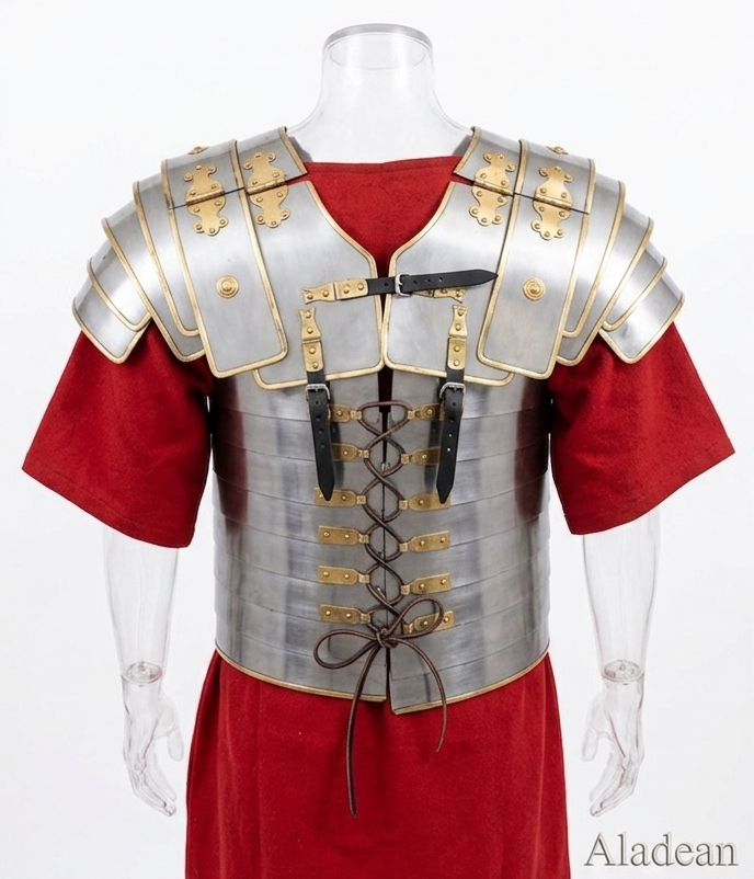 Lorica Segmentata Roman Soldier Medieval Armor Suit | Mild Steel Brass Accents | SCA LARP Reenactment Cosplay