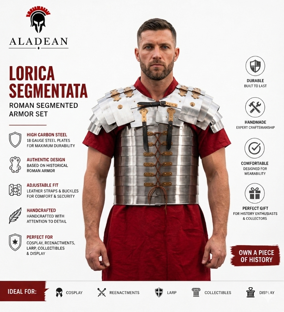 Lorica Segmentata Roman Soldier Medieval Armor Suit | Mild Steel | SCA LARP Reenactment Cosplay