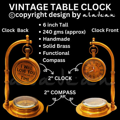 Aladean's Anniversary Compass Table Clock