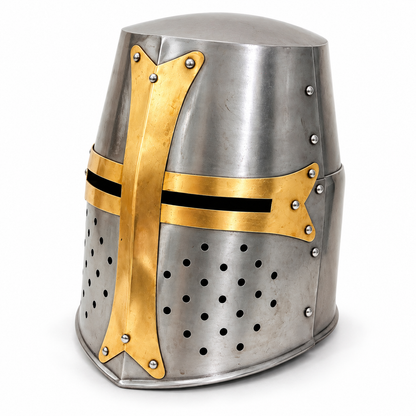 Templar Knight Crusaders Helmet – Handcrafted Steel Medieval Armor | Wearable Adult Costume