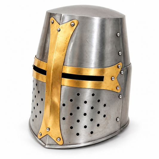 Templar Knight Crusaders Helmet – Handcrafted Steel Medieval Armor | Wearable Adult Costume