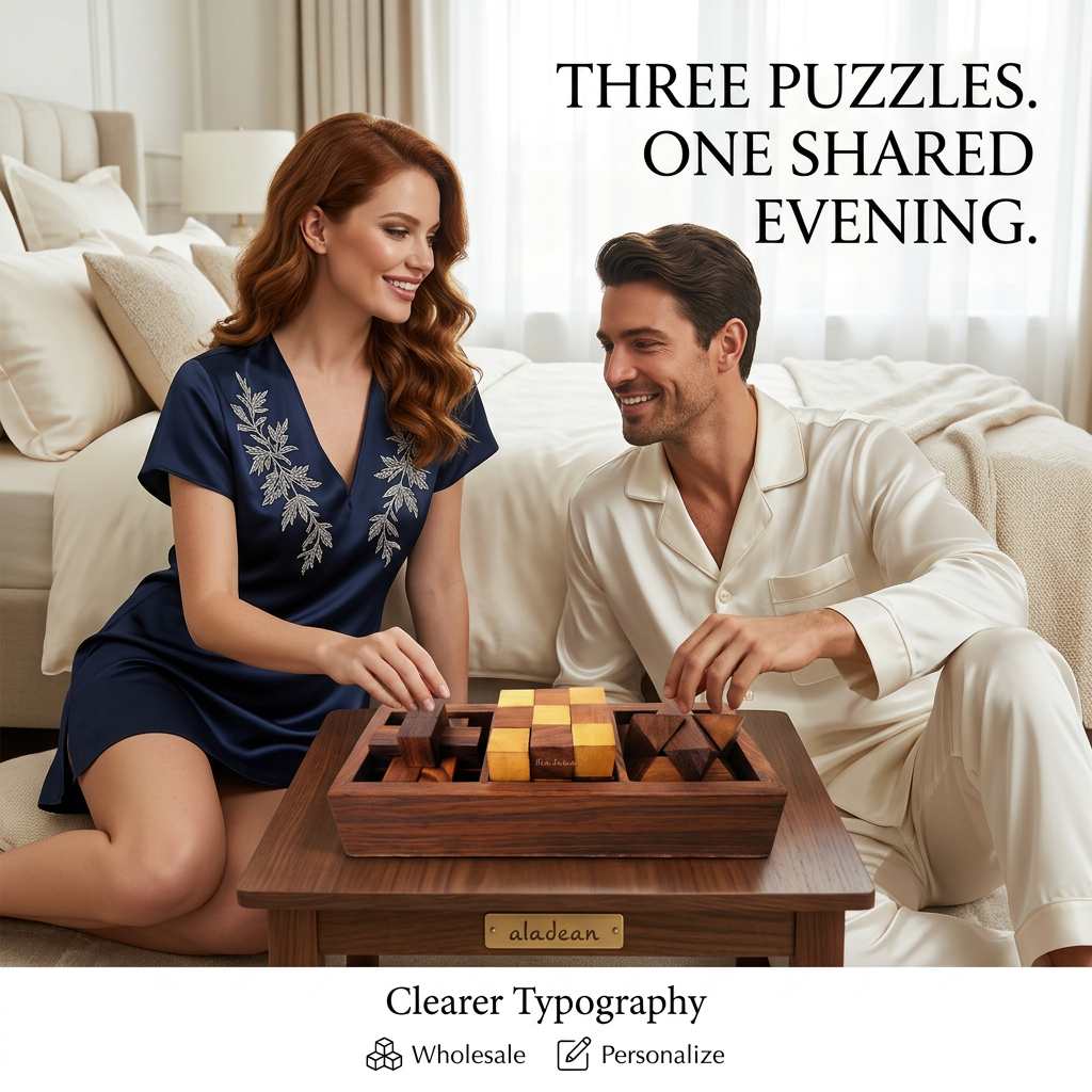 Aladean three-puzzle wooden set wholesale