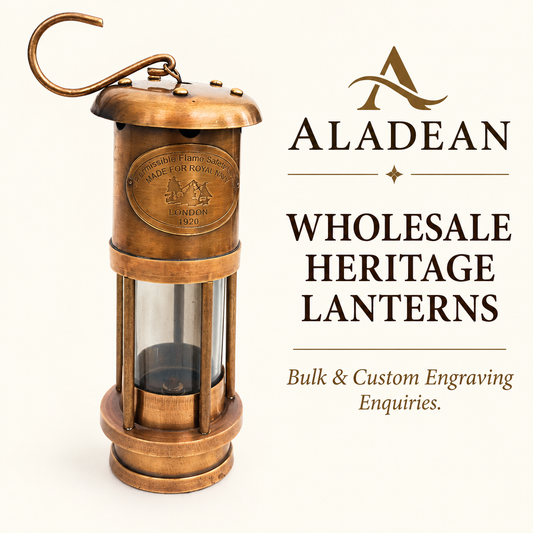 Aladean wholesale 16 cm brass miner lamp advertisement