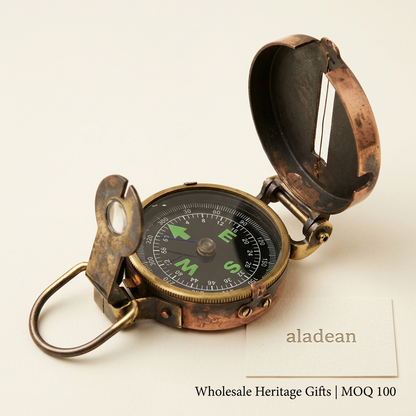 Anchor-lid lensatic compass wholesale advertisement