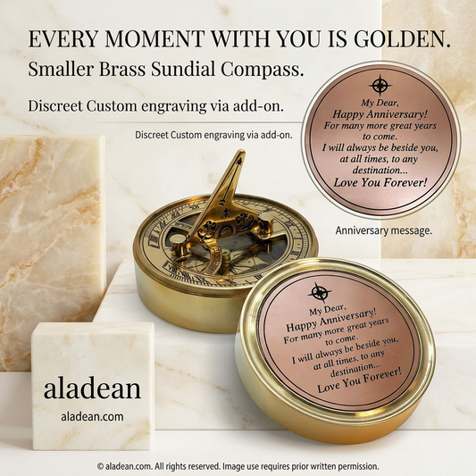 Anniversary Brass Sundial Compass