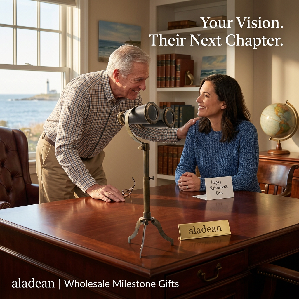 Binocular retirement gift advertisement