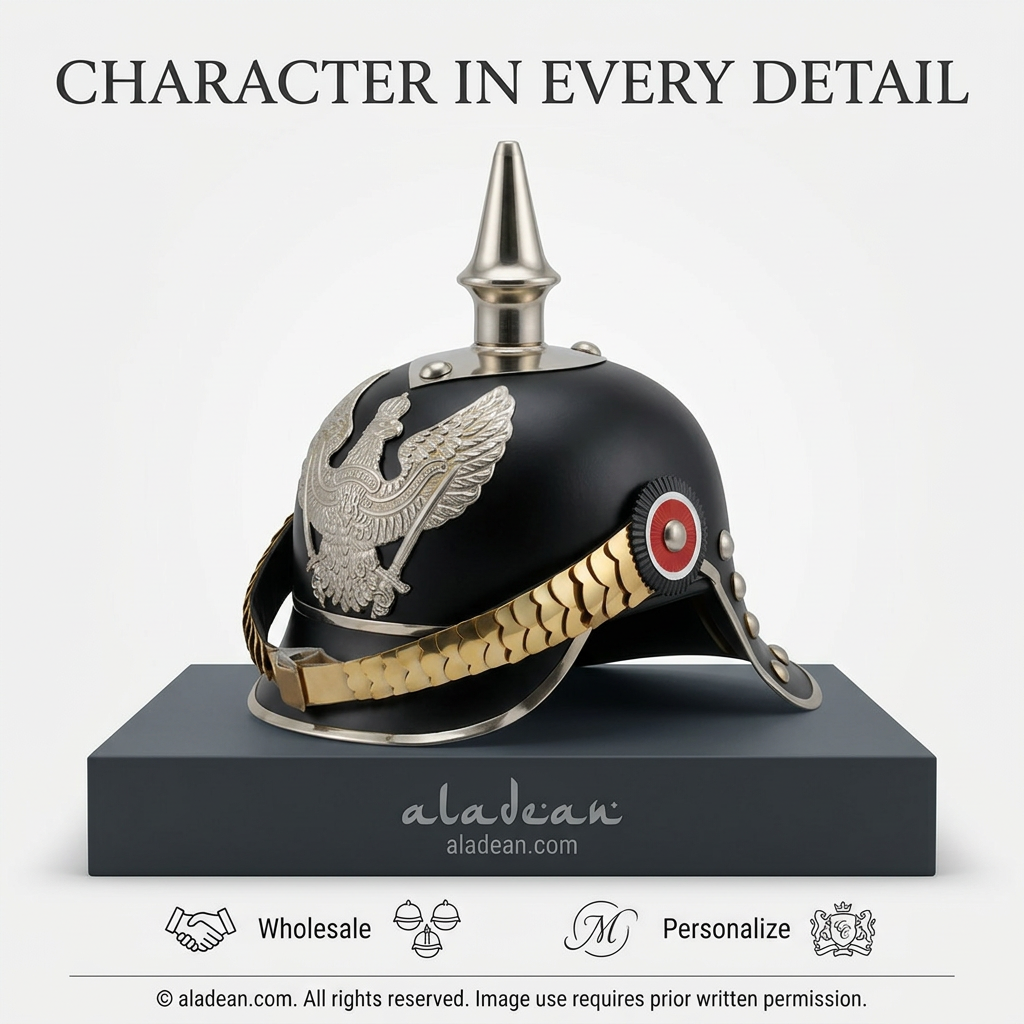 Black Pickelhaube-style helmet wholesale