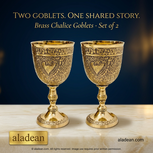 Brass chalice goblets set of two