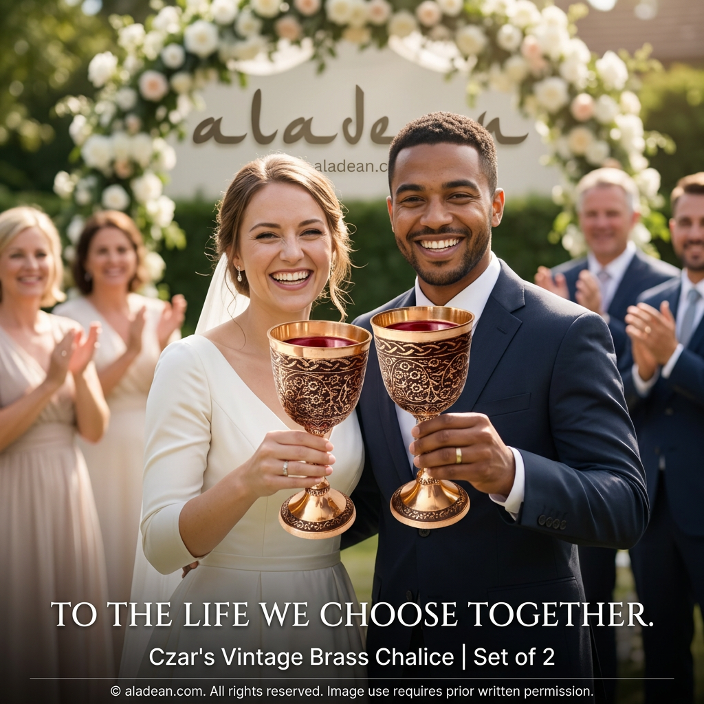 Brass chalice wedding celebration set