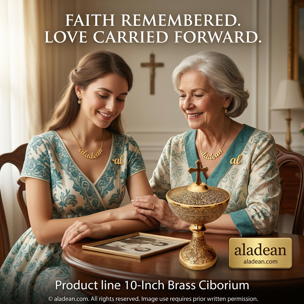 Brass ciborium memorial dedication gift