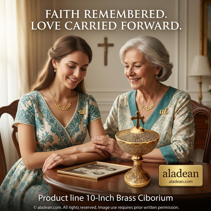 Brass ciborium memorial dedication gift
