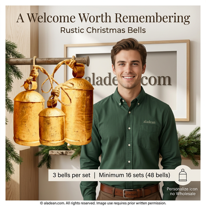 Brass-coated iron Christmas bell sets