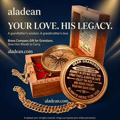 Brass compass gift for grandson