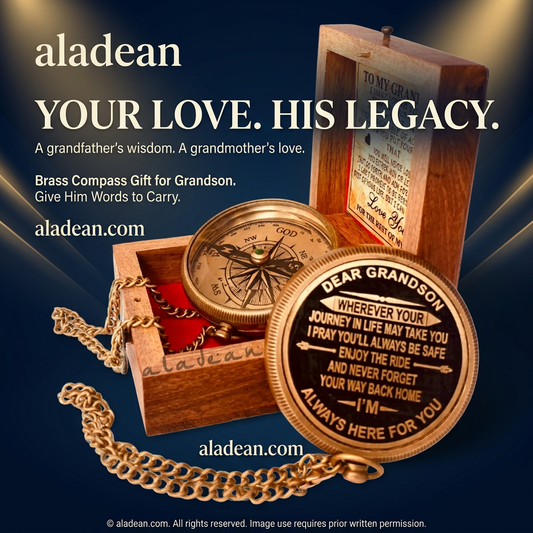 Brass compass gift for grandson