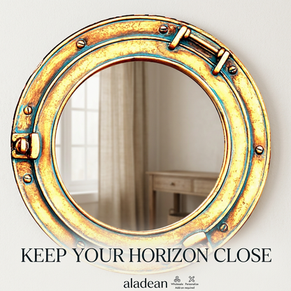 Brass porthole-style mirror wholesale supplier