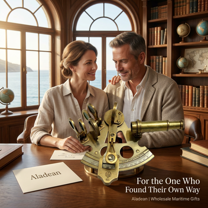 Brass sextant gift lifestyle ad