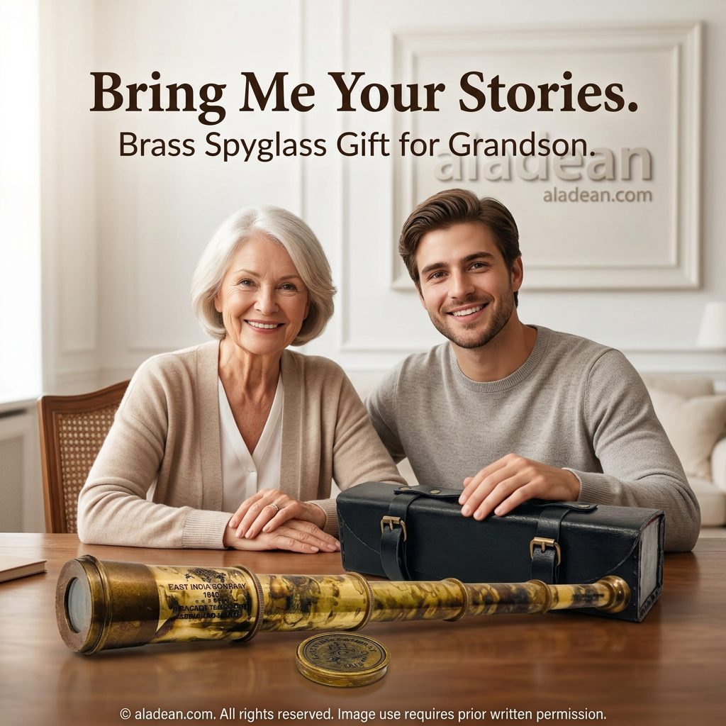 Brass spyglass gift for grandson
