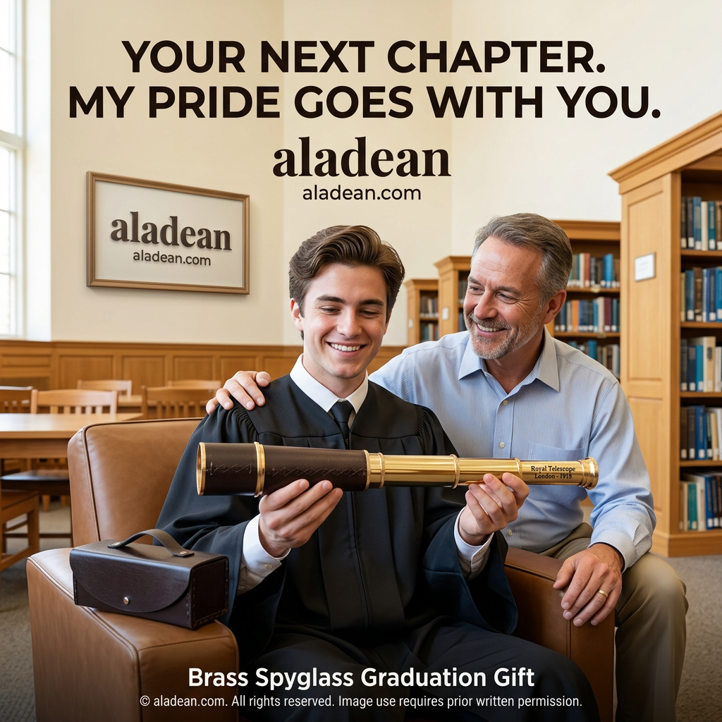 Brass spyglass graduation gift