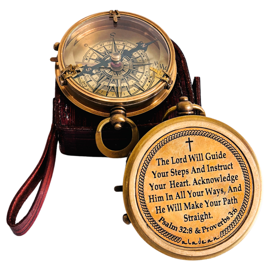 Religious Christian Gift Compass — The Lord Will Guide | Baptism, Communion & Graduation 2025–2026