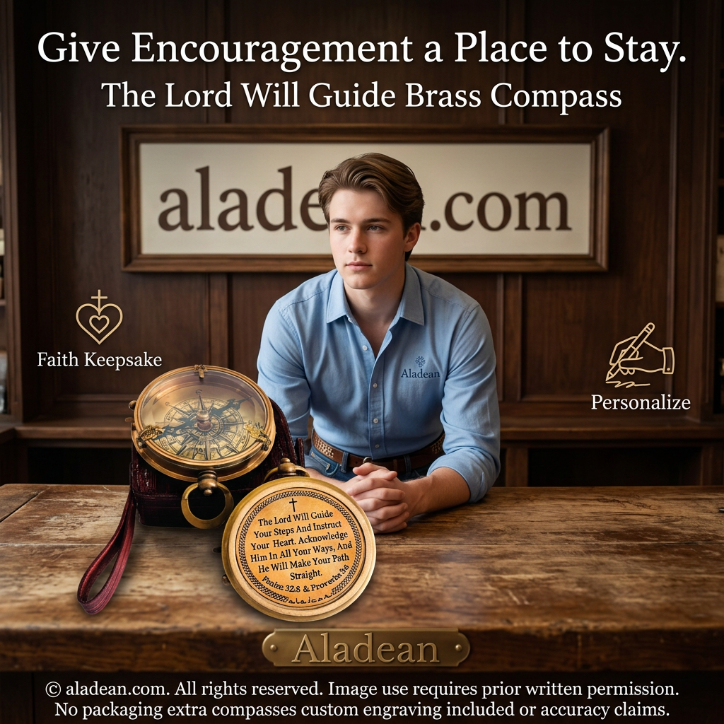 Christian brass compass retail keepsake ad